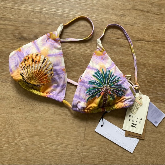 Billabong X It's Now Cool Printed String Bikini Top - Picture 2 of 13